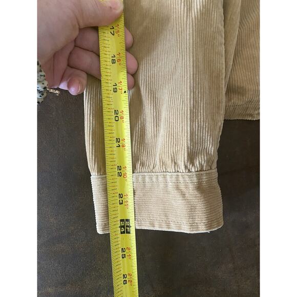 EUC Style & Co Sz M Tan Rmvble Faux Fur Collar Corduroy Button LS Jacket - Picture 9 of 9